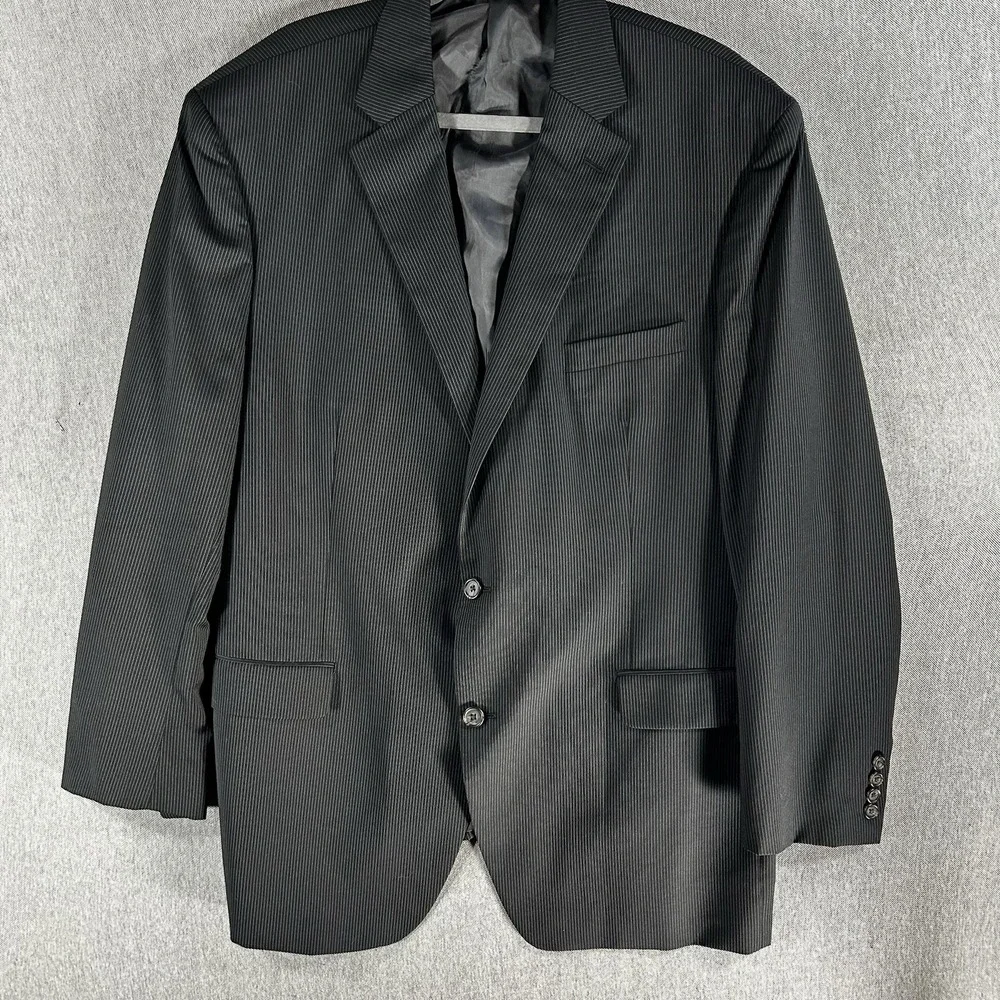 Lauren Ralph Lauren Suit Jacket Mens 48L Wool Navy‎ Blue Pinstripe Businesscore